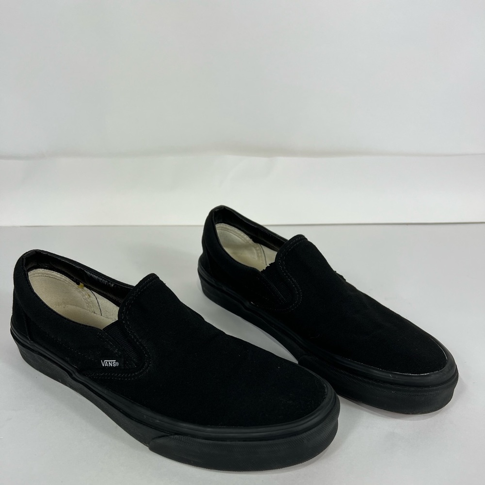 Black slip on vans MENS SIZE 9